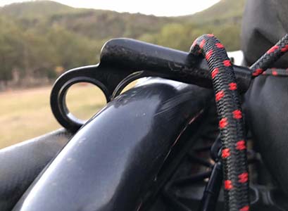 Bungee cord up close displaying materials