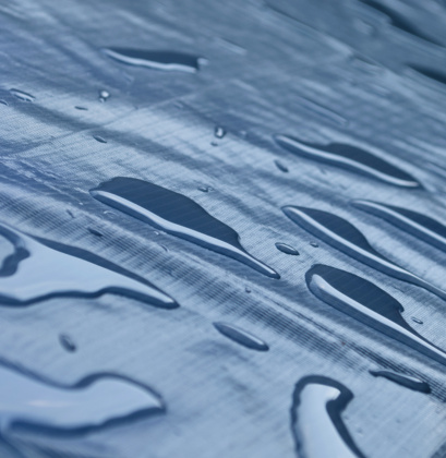 Water Splash On The Flexion Fabric Surface